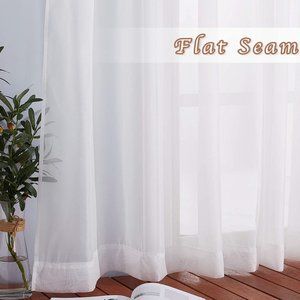 Sheer Curtains Panels - Soft White Voile Drapes